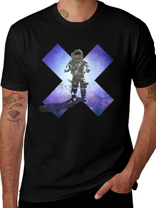 Astronaut in Space Black T-Shirt