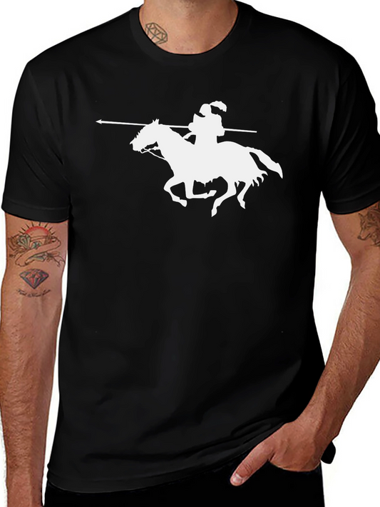 Black T-Shirt with Horseman Graphic