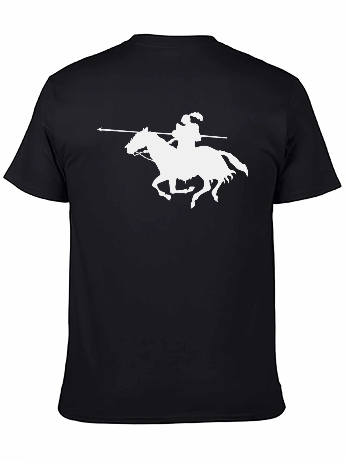 Black T-Shirt with Horseman Graphic