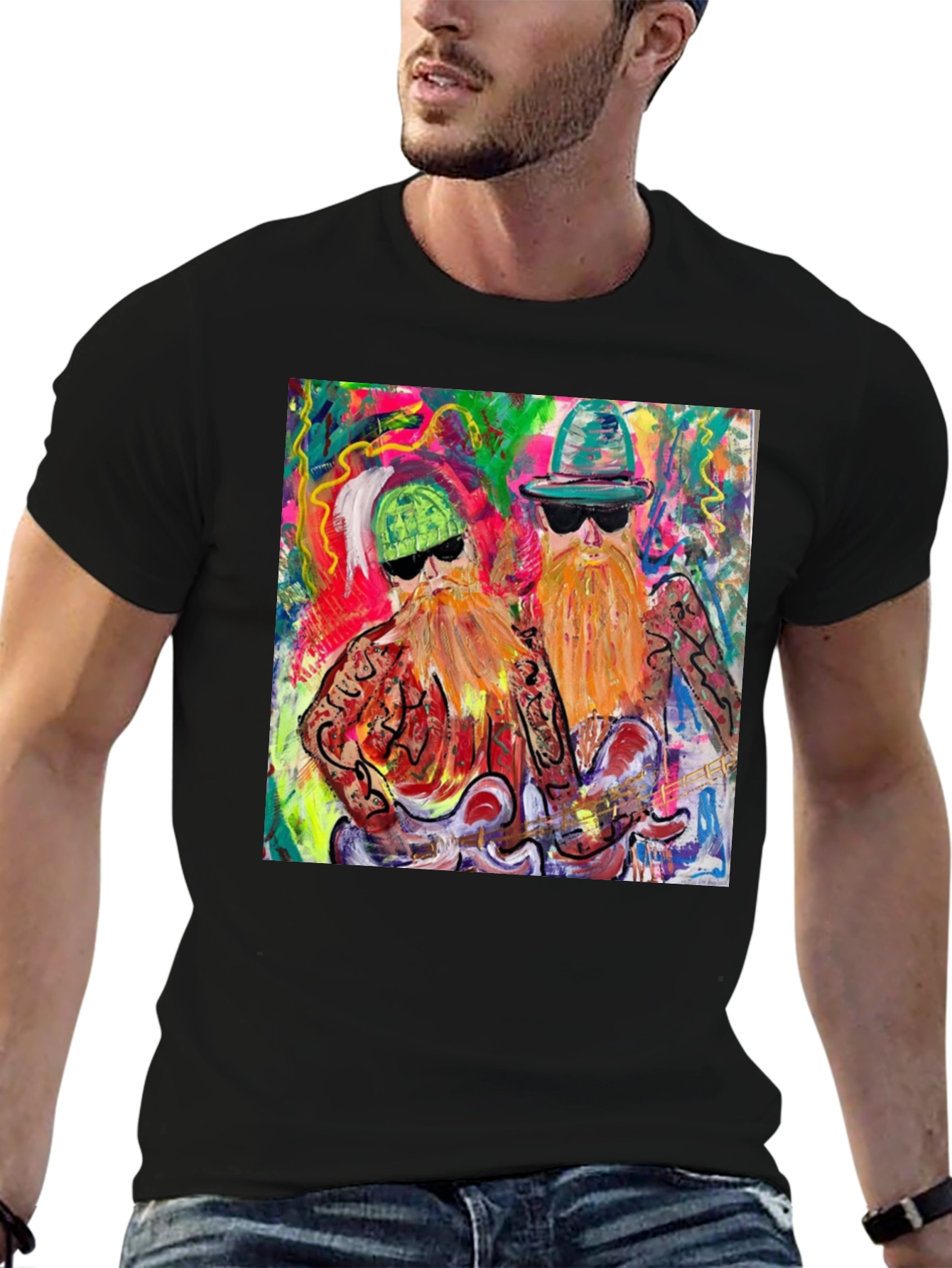 ZZ Top Art Graphic Black T-Shirt