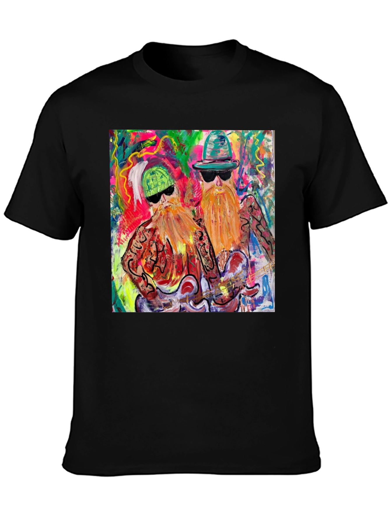 ZZ Top Art Graphic Black T-Shirt