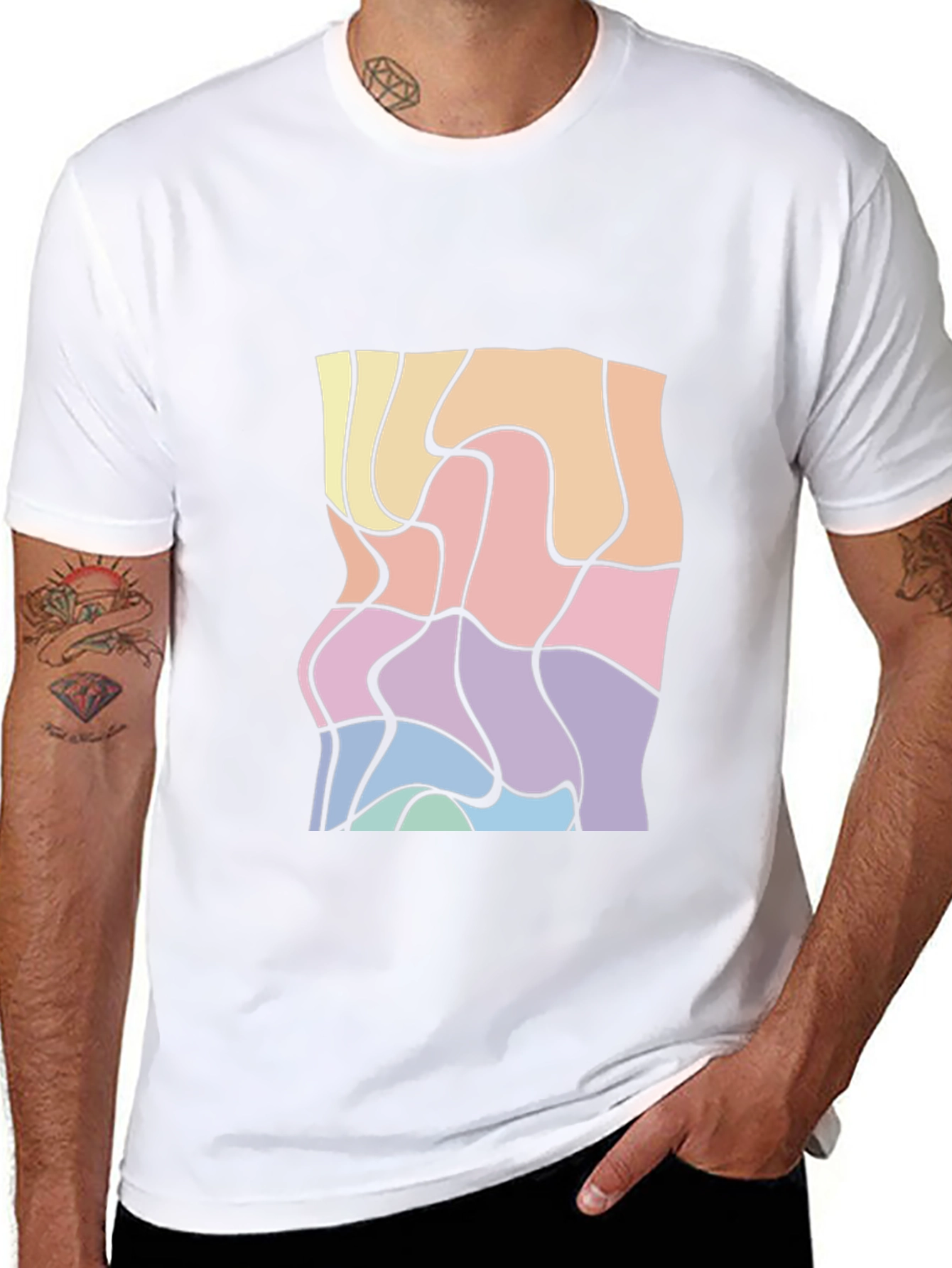 Abstract Graphic Black T-Shirt