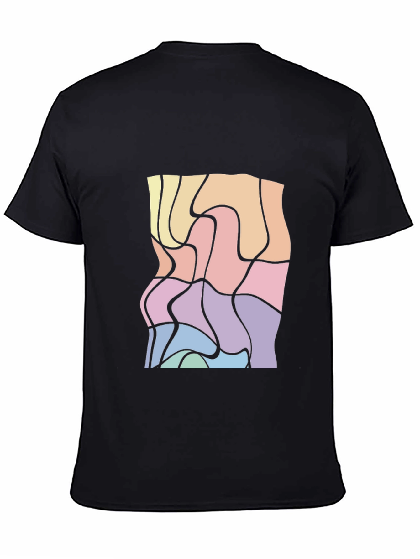 Abstract Graphic Black T-Shirt