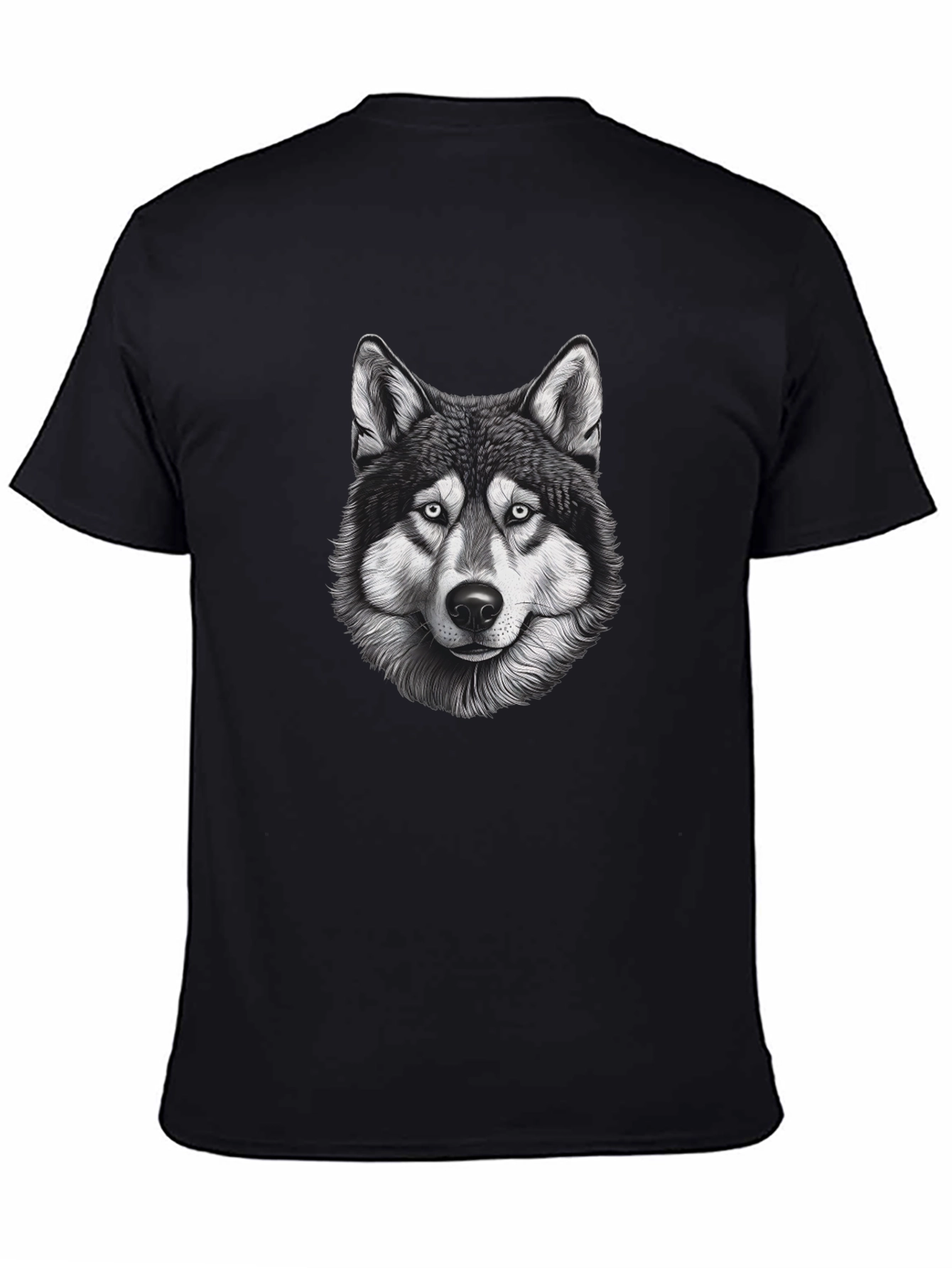 Black Wolf Graphic T-Shirt - Mens Short Sleeve
