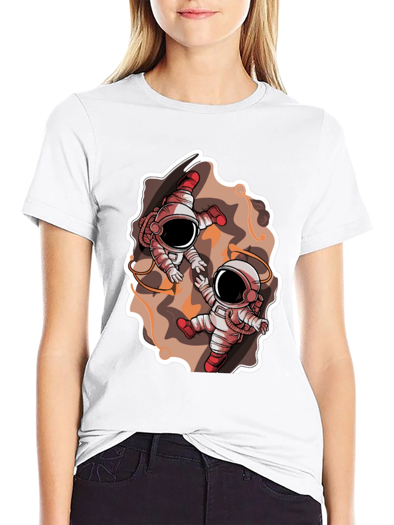 Astronauts in Space Graphic Black T-Shirt