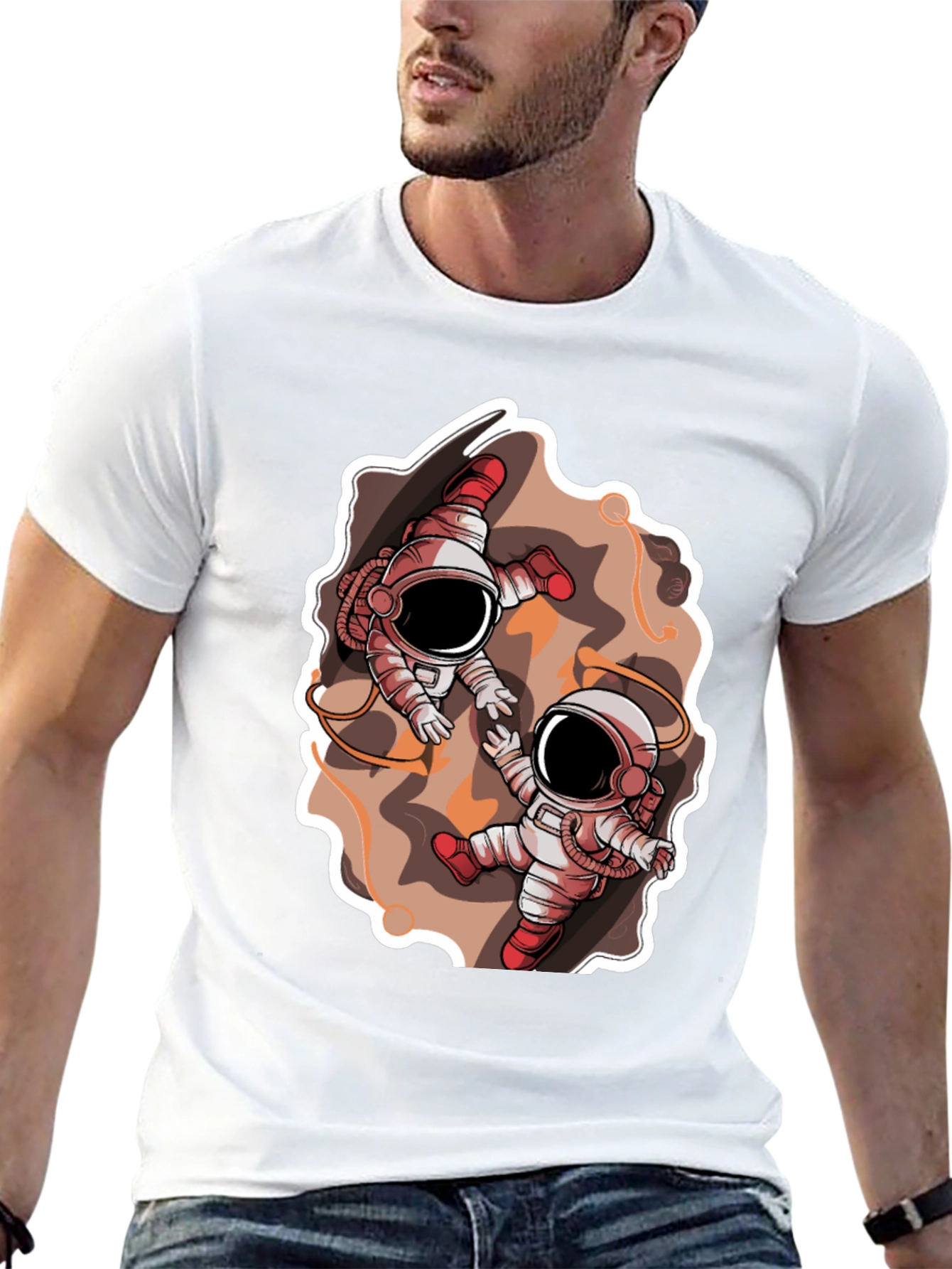 Astronauts in Space Graphic Black T-Shirt