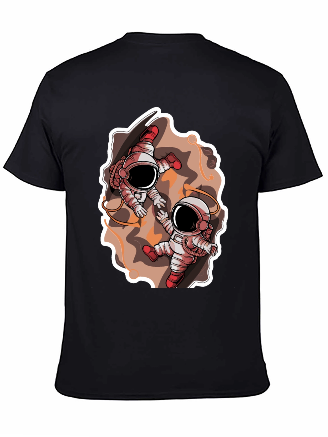 Astronauts in Space Graphic Black T-Shirt