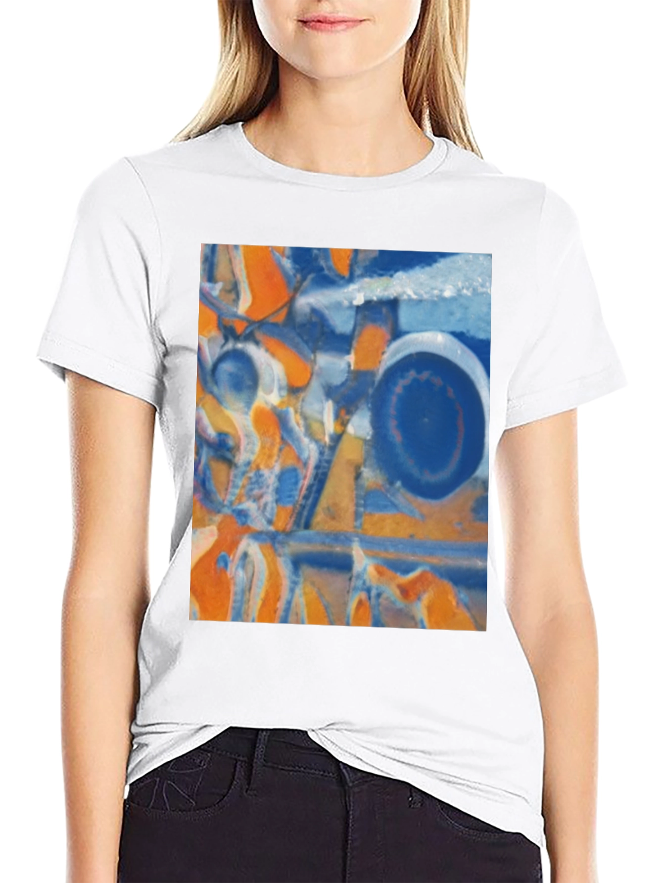 Abstract Geometric Print Crew Neck T-Shirt