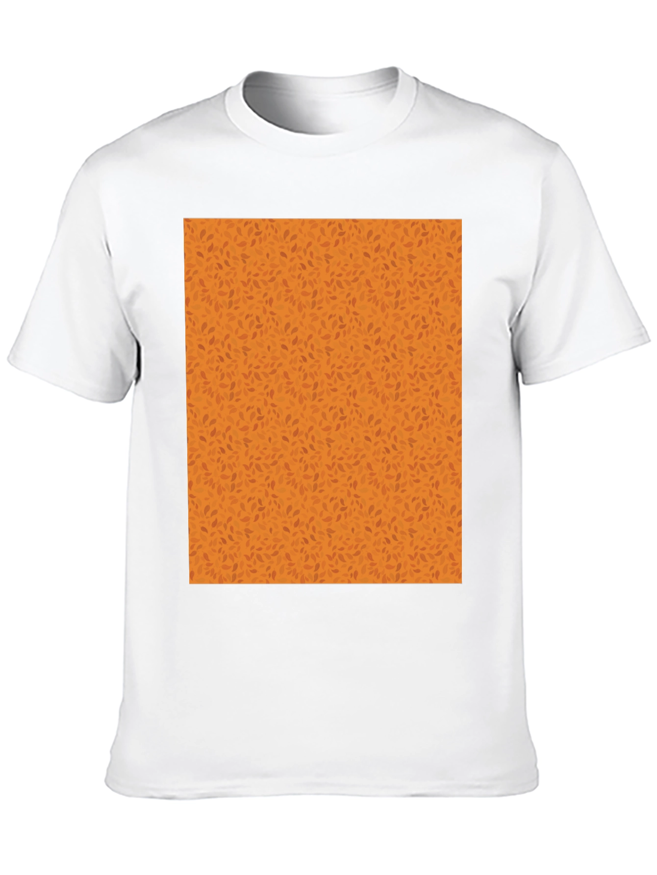 Black Tee with Autumn Leaf Pattern