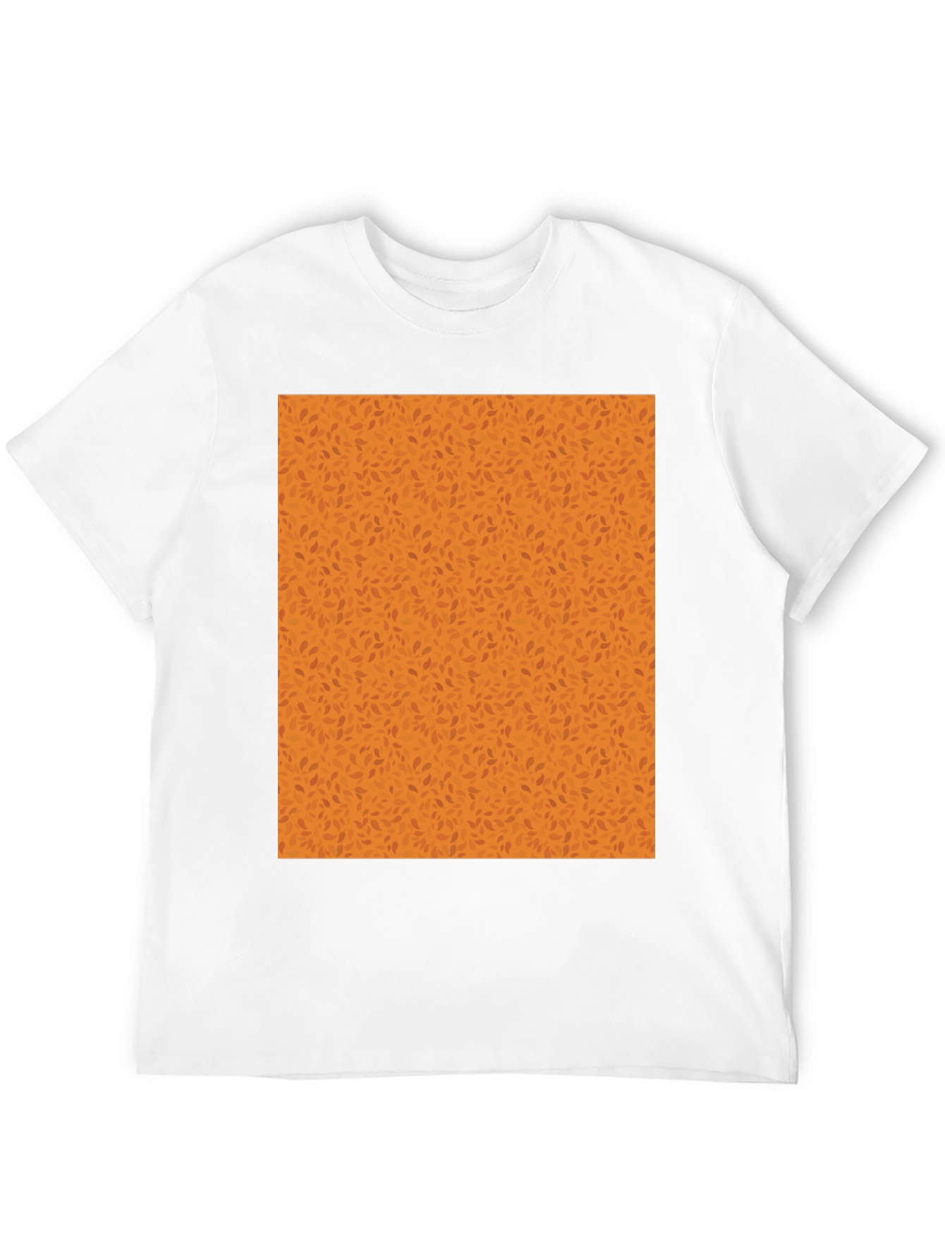 Black Tee with Autumn Leaf Pattern
