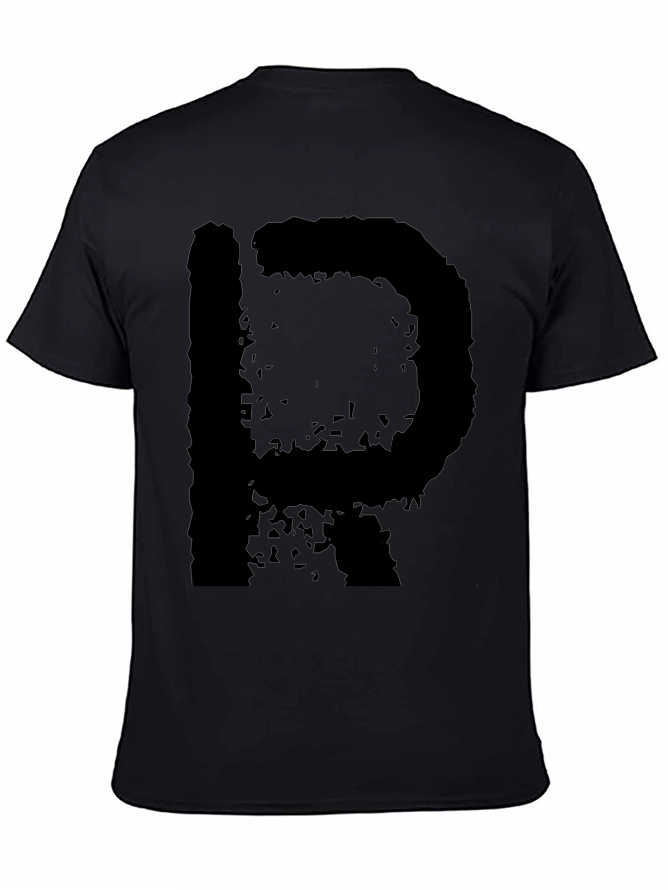 Black T-Shirt with Letter R Design