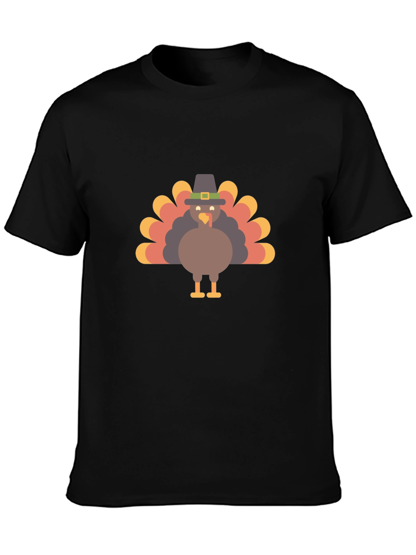 Thanksgiving Turkey Graphic Tee - Black T-Shirt