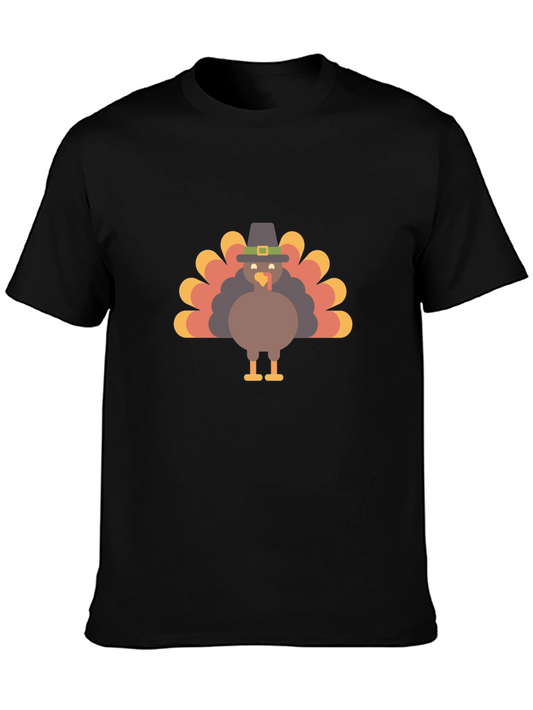 Thanksgiving Turkey Graphic Tee - Black T-Shirt
