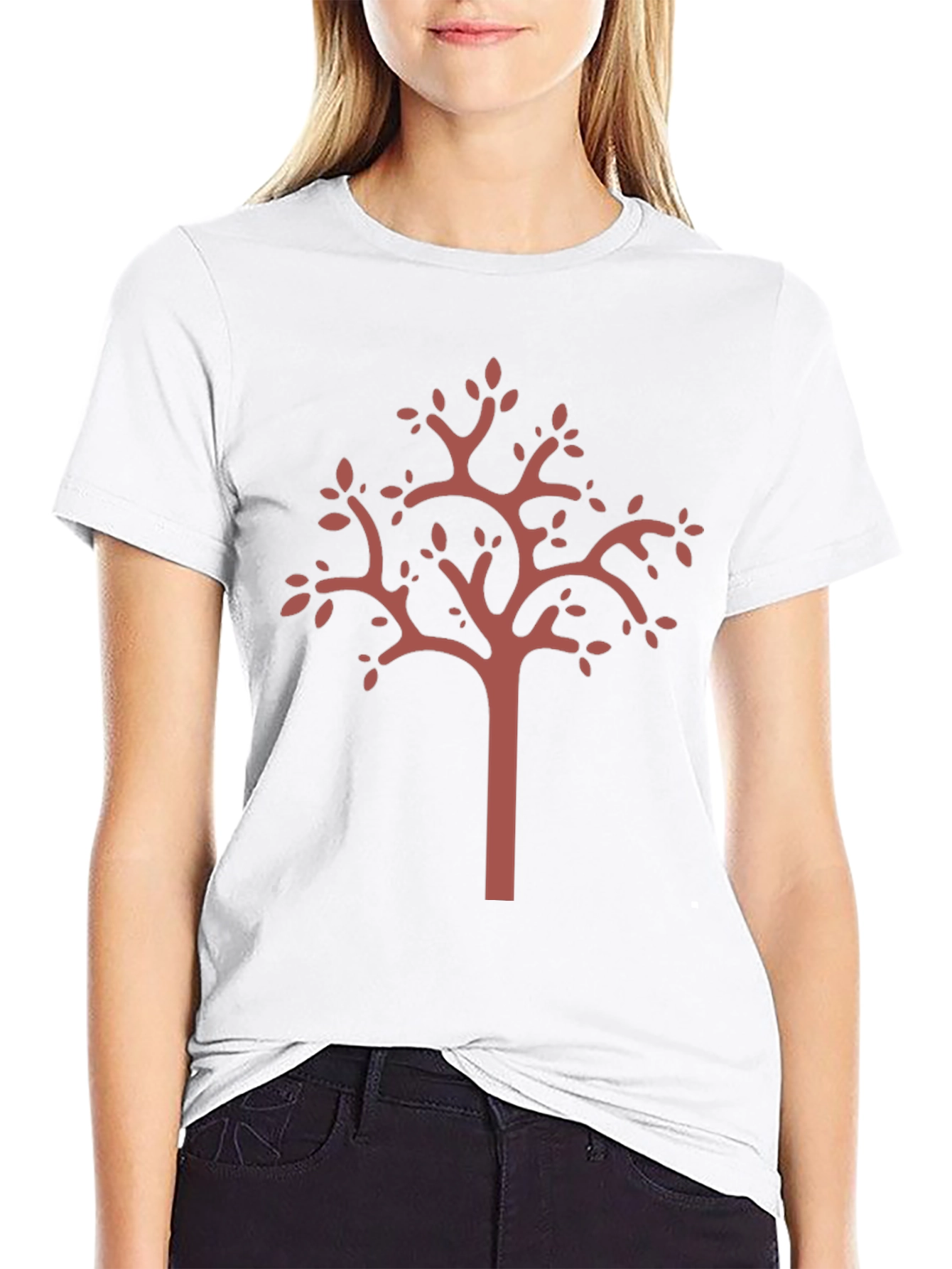 Abstract Tree Graphic Tee - Stylish Black T-Shirt
