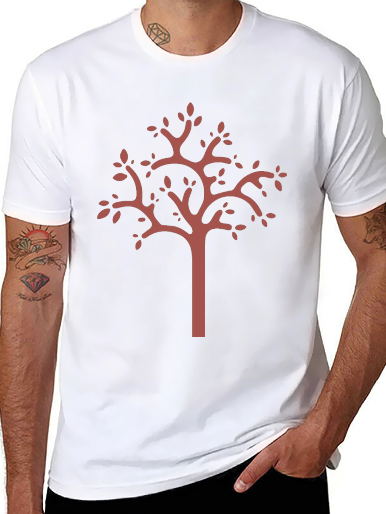 Abstract Tree Graphic Tee - Stylish Black T-Shirt