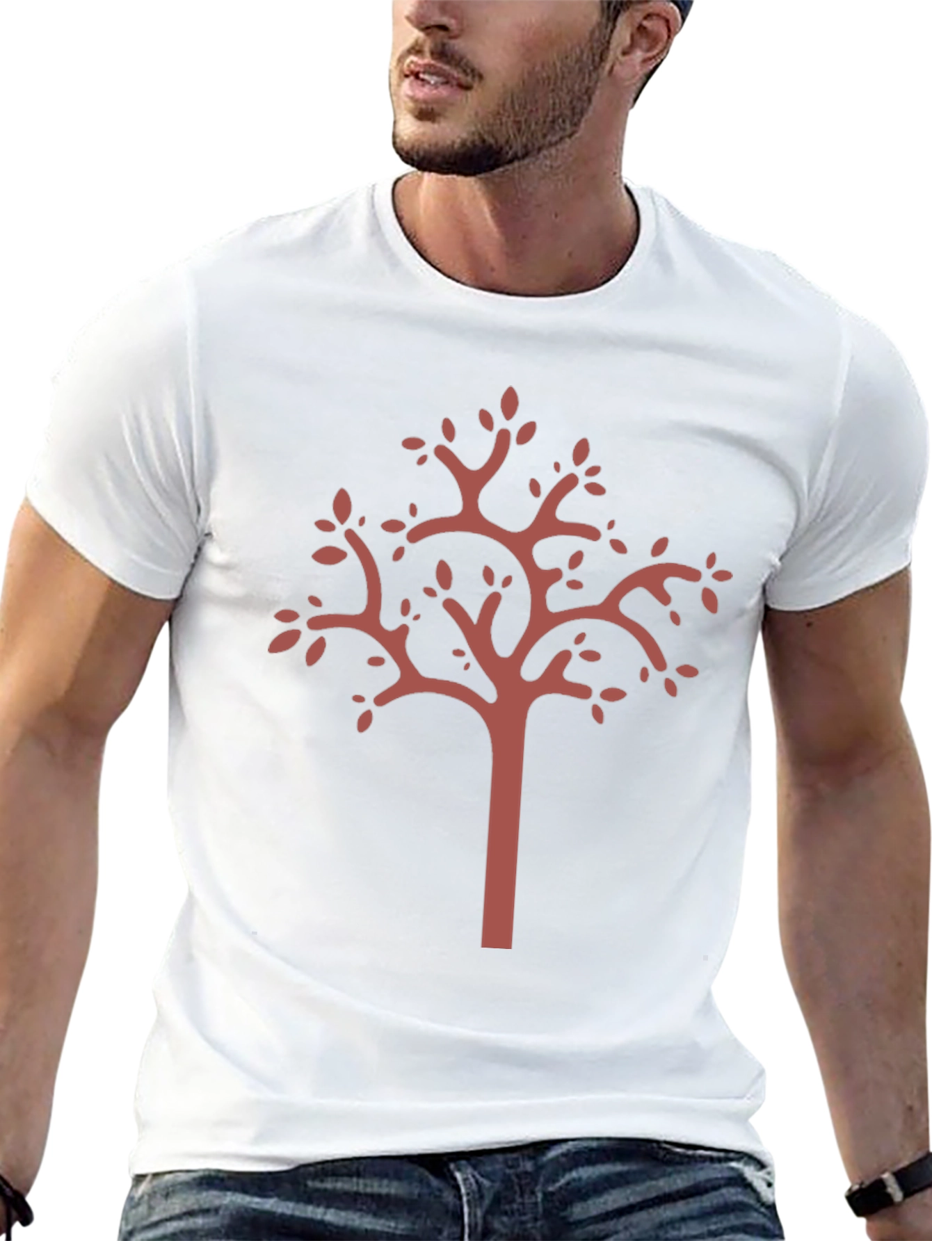 Abstract Tree Graphic Tee - Stylish Black T-Shirt