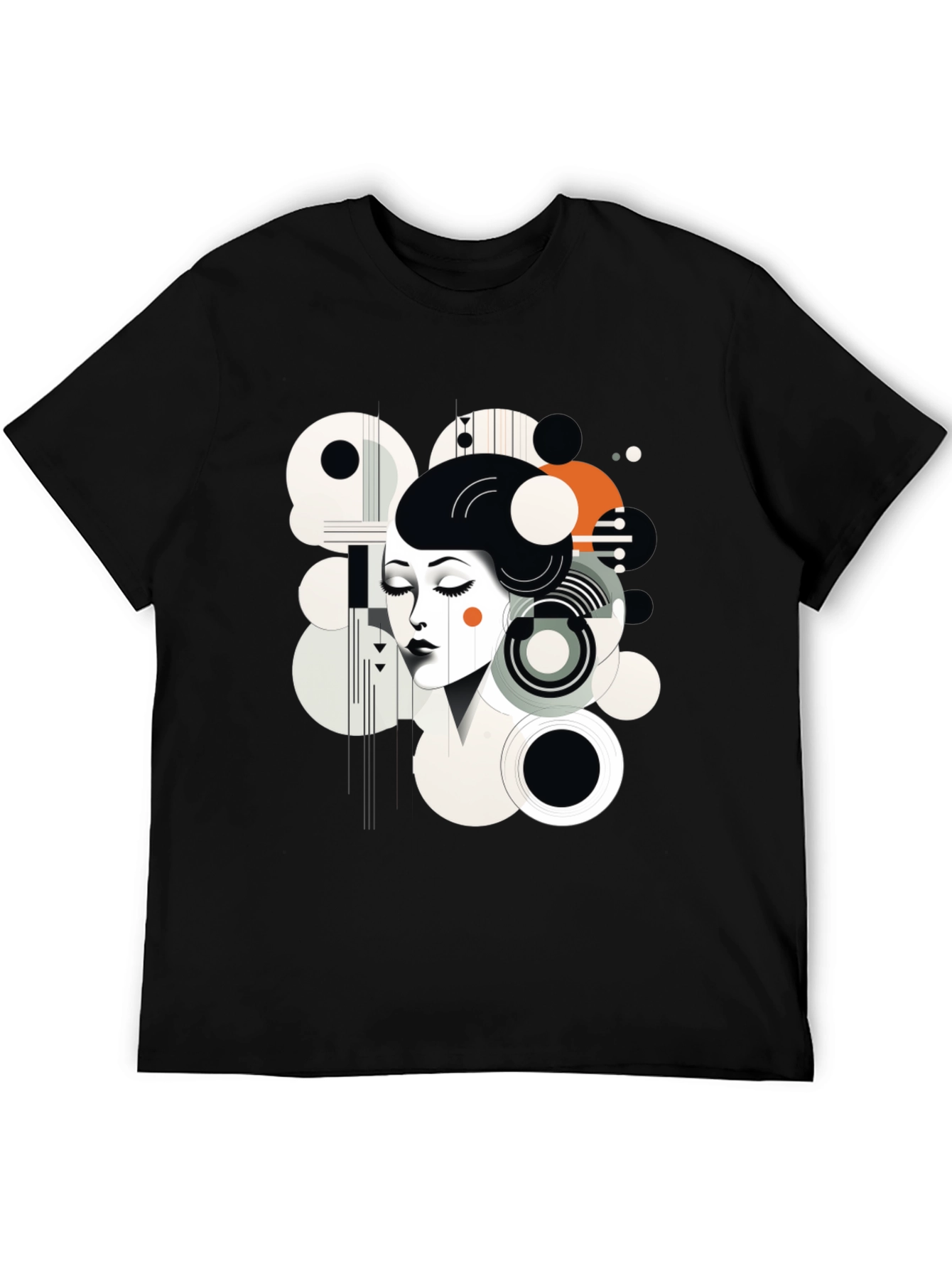 Abstract Woman Graphic Black Tee