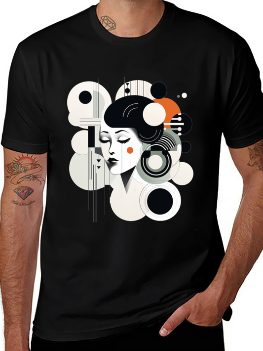 Abstract Woman Graphic Black Tee