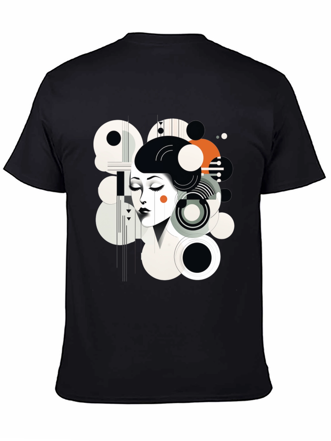 Abstract Woman Graphic Black Tee