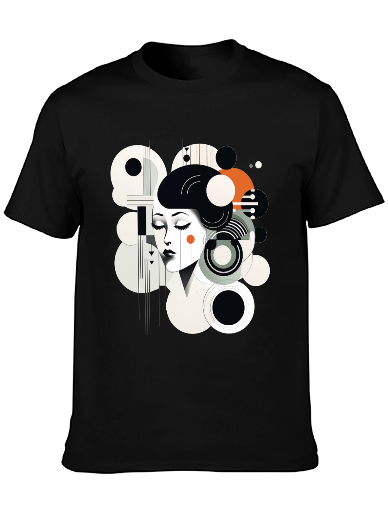 Abstract Woman Graphic Black Tee