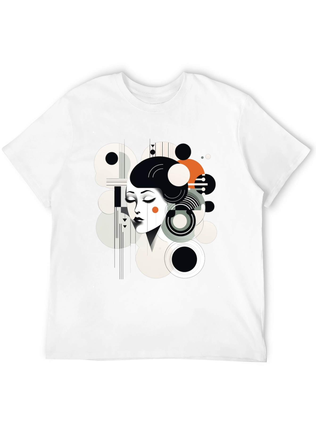 Abstract Woman Graphic Black Tee