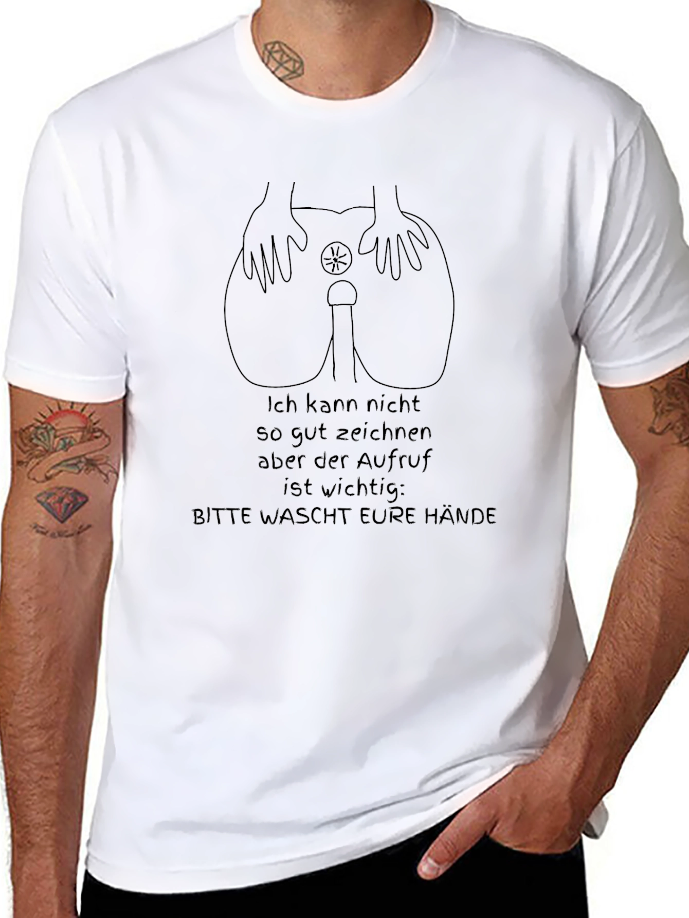 Wash Your Hands Graphic Tee - Black