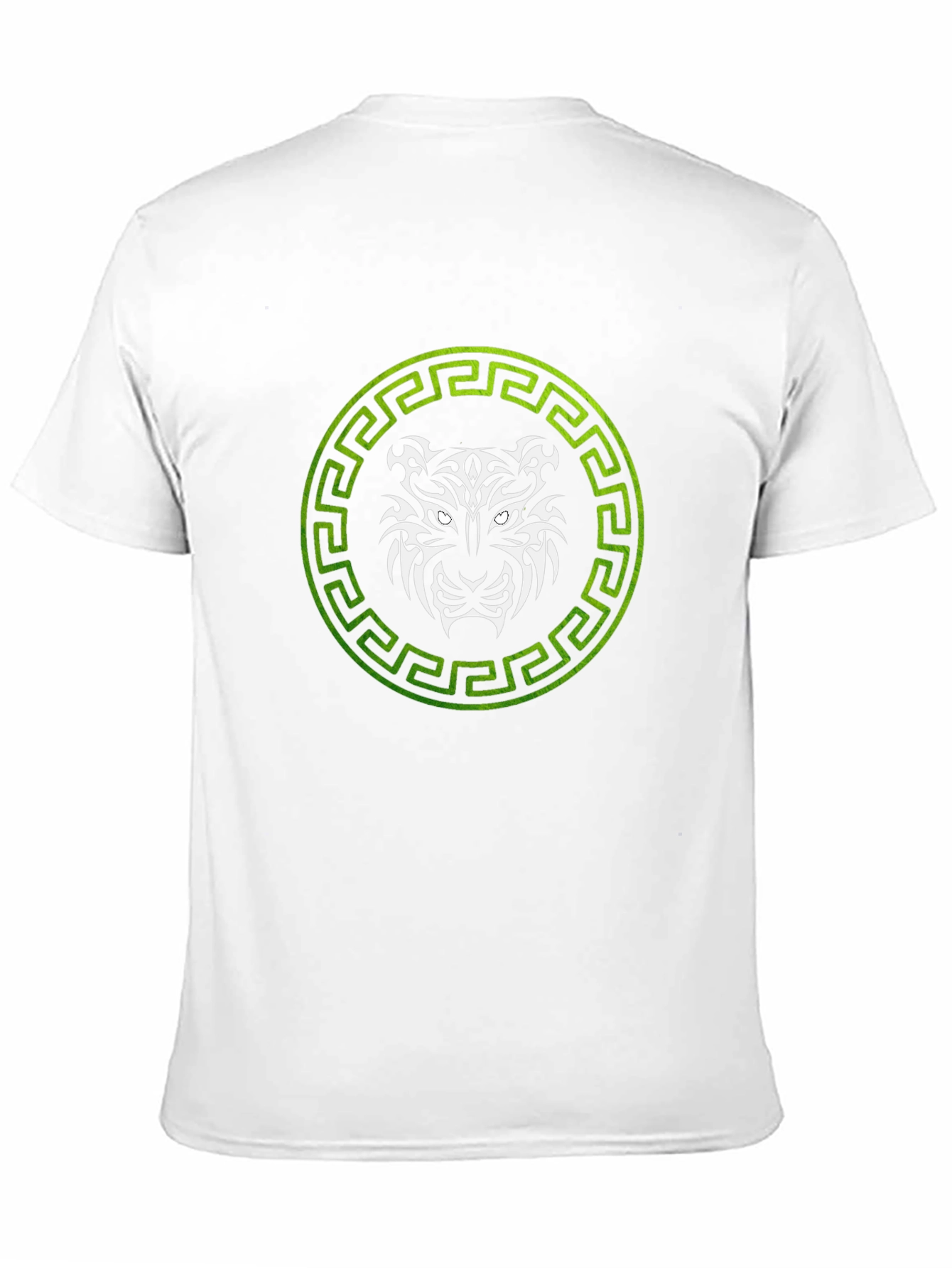 Tribal Tiger Graphic Tee - Green & White Design