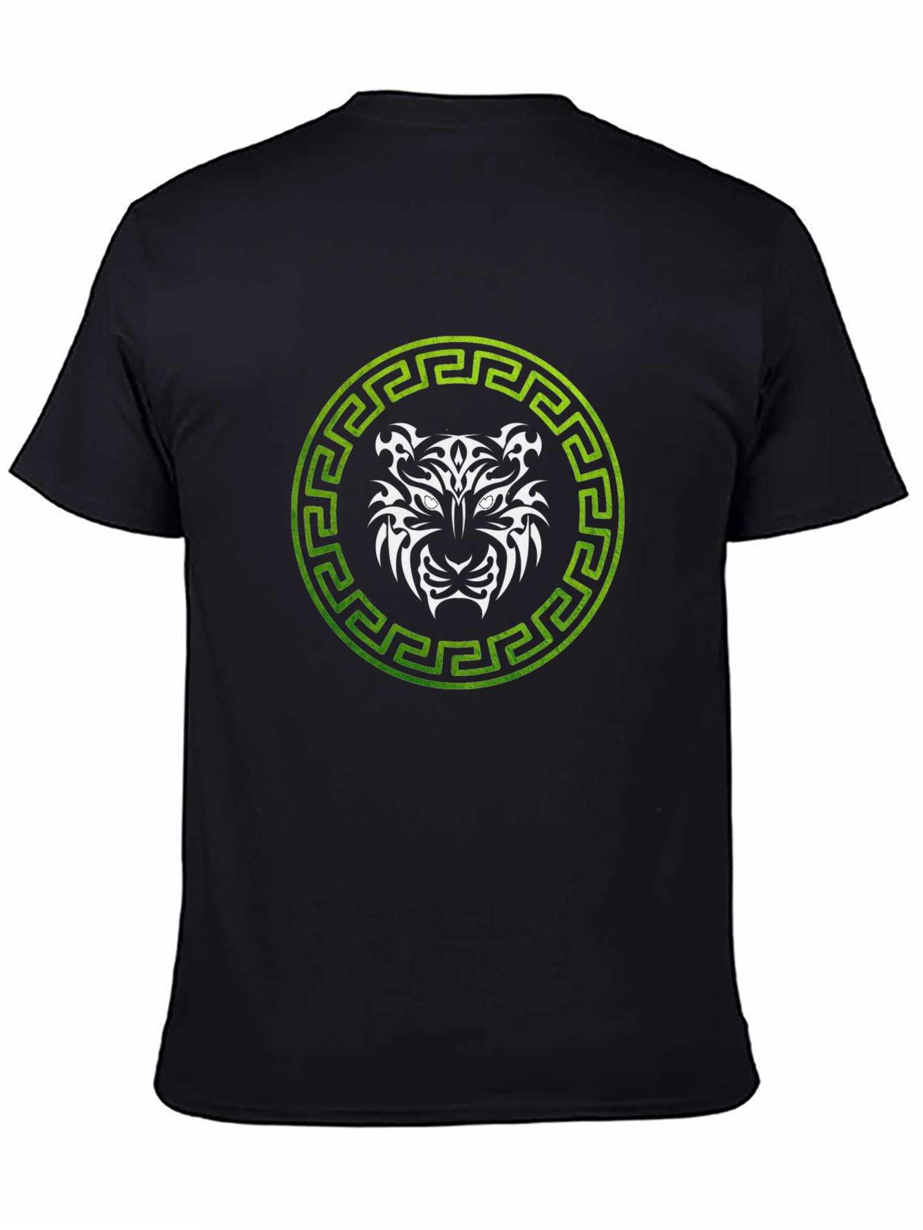 Tribal Tiger Graphic Tee - Green & White Design