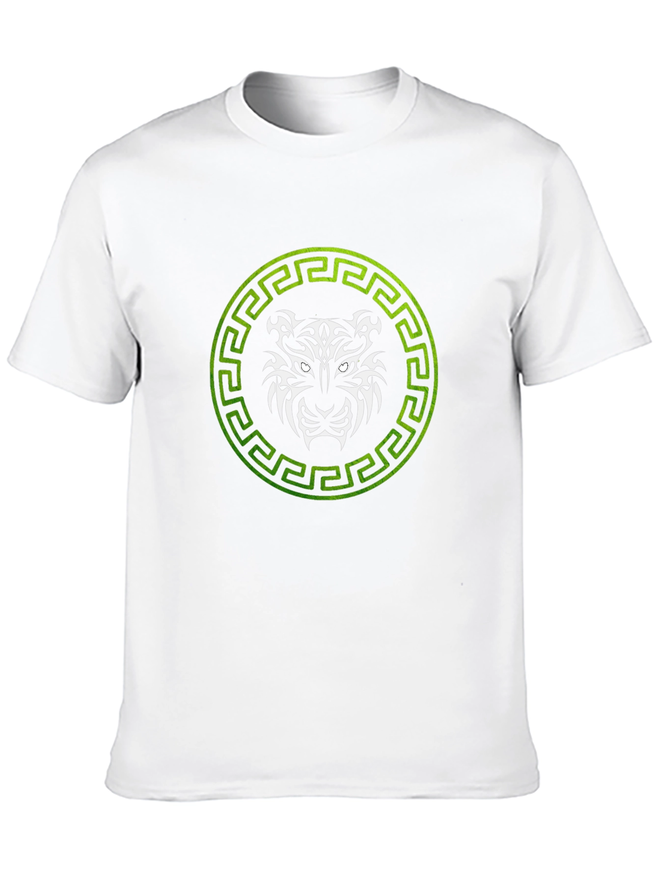 Tribal Tiger Graphic Tee - Green & White Design