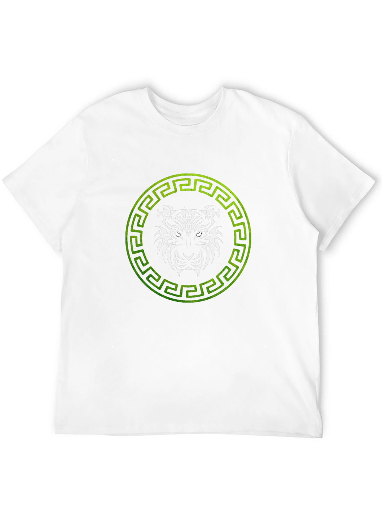 Tribal Tiger Graphic Tee - Green & White Design