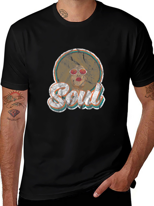 Vintage Soul Graphic Tee - Retro Black T-Shirt