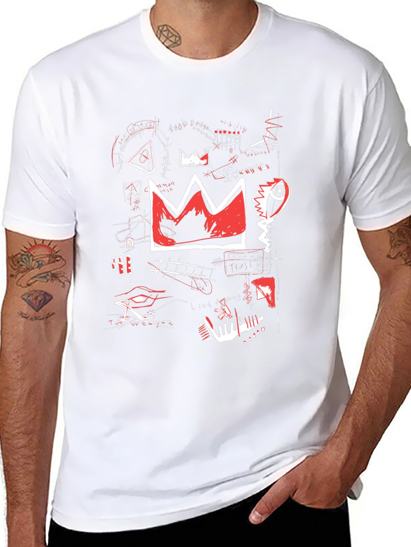 Basquiat Inspired Graphic Tee - Crown Design