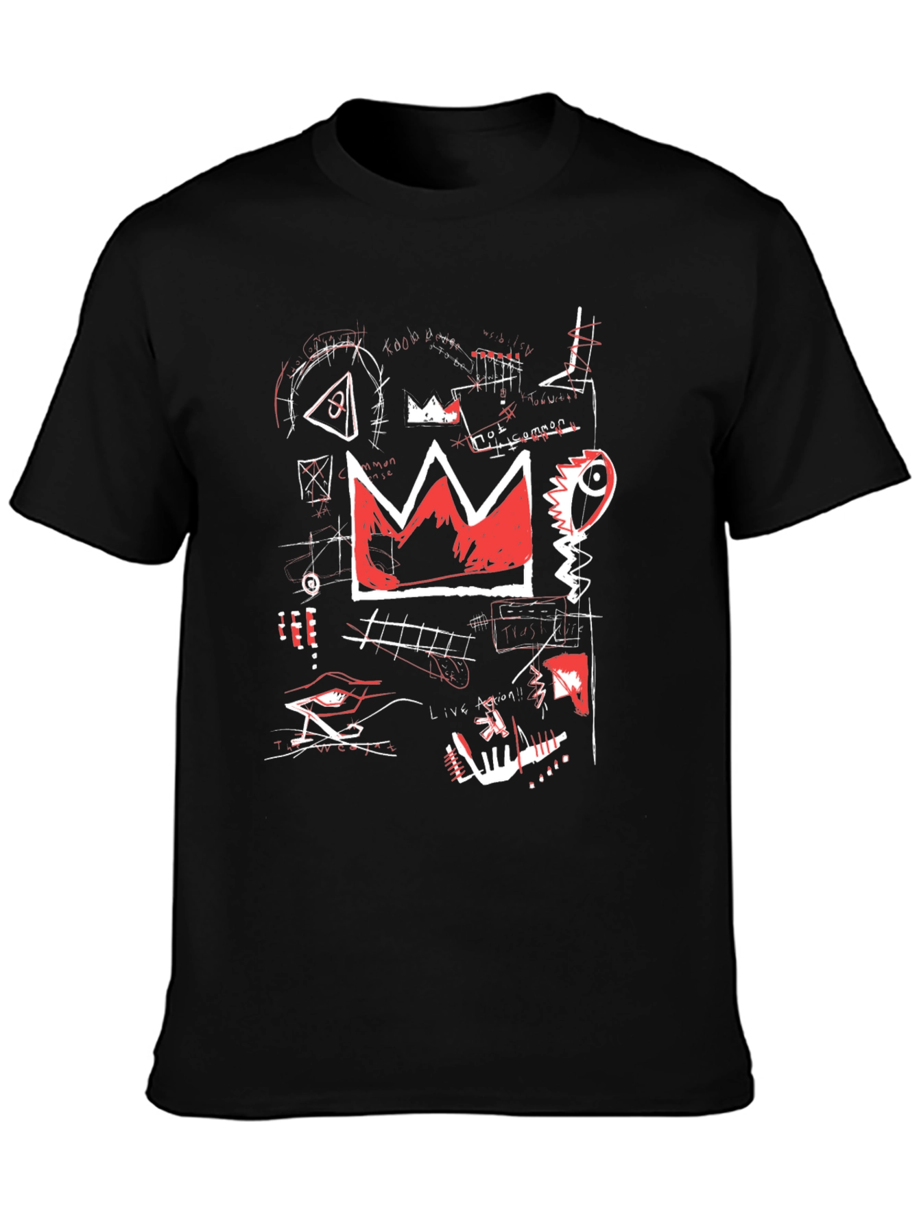 Basquiat Inspired Graphic Tee - Crown Design