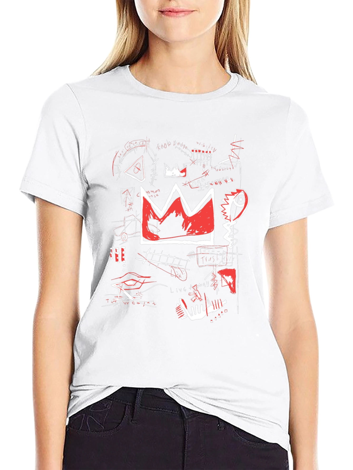 Basquiat Inspired Graphic Tee - Crown Design