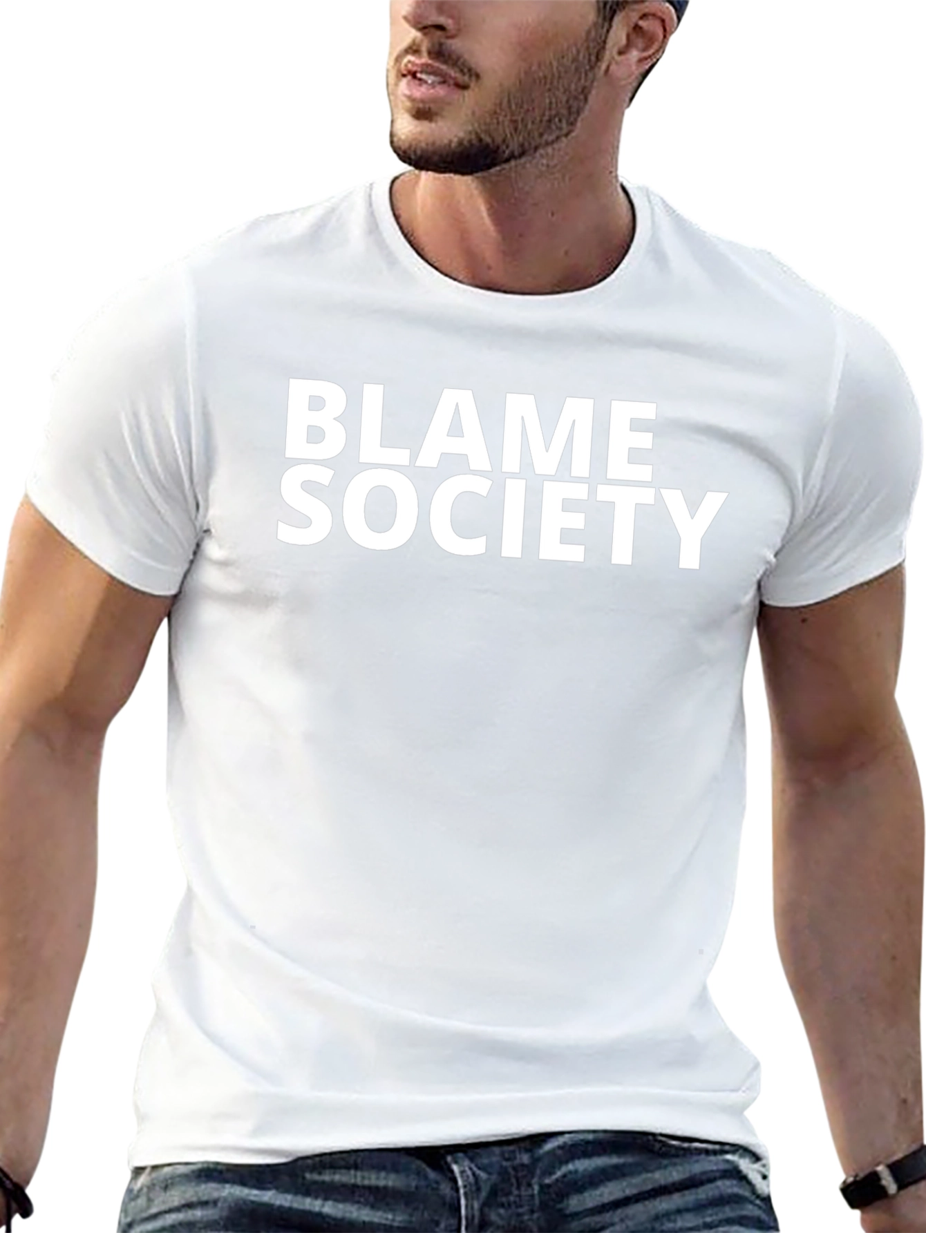 Blame Society Black Graphic Tee - Bold Statement Style