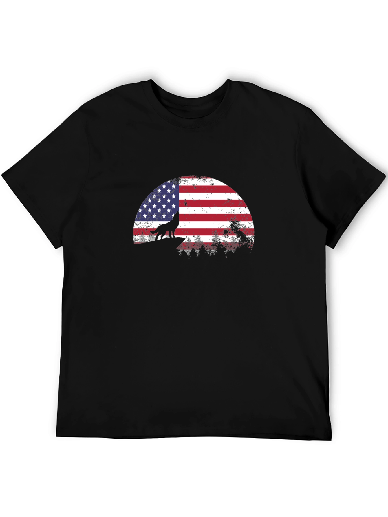 American Wolf T-Shirt - Patriotic USA Flag Graphic Tee