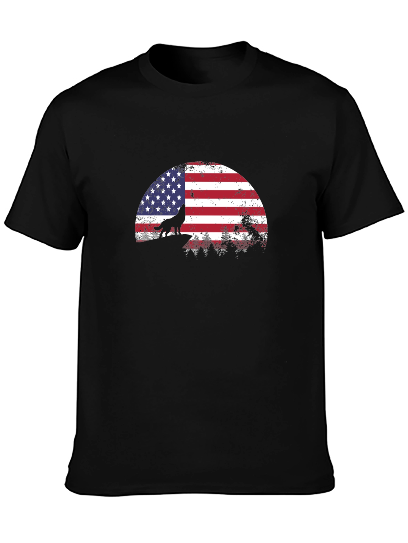 American Wolf T-Shirt - Patriotic USA Flag Graphic Tee