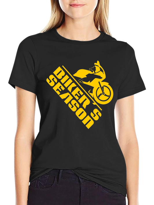 Biker Season Graphic Tee - Black
