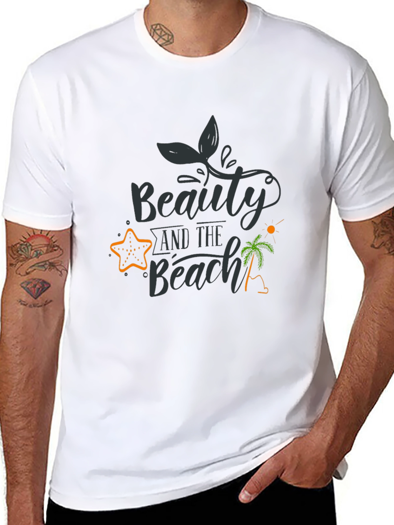 Beauty and the Beach Black Graphic Tee