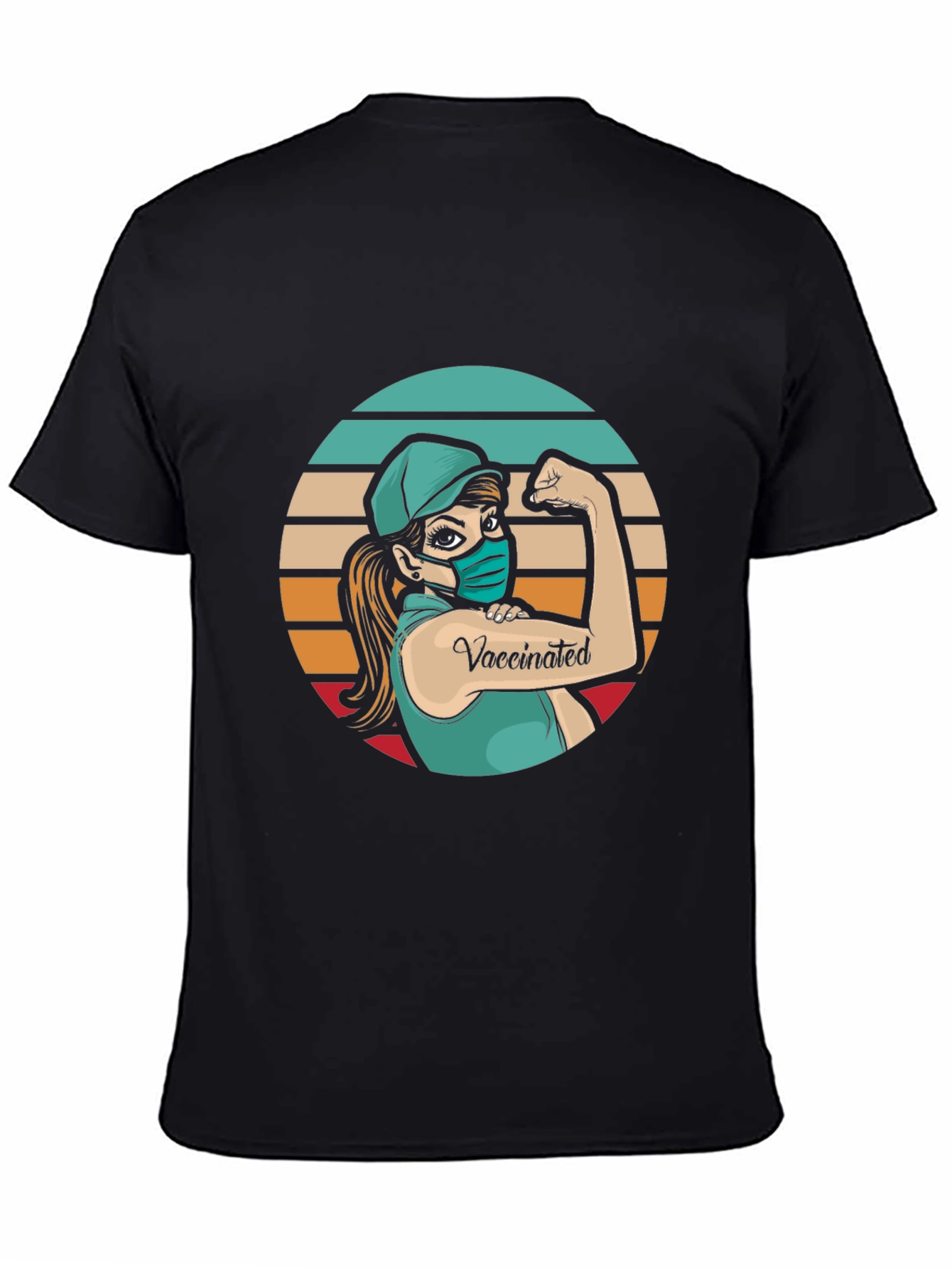 Vaccinated Woman Graphic T-Shirt - Black