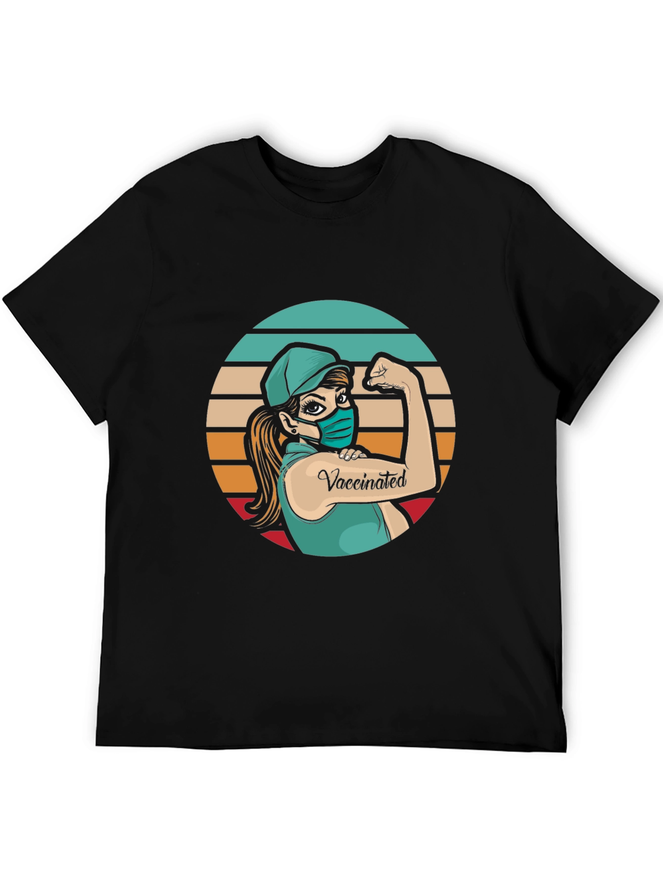 Vaccinated Woman Graphic T-Shirt - Black