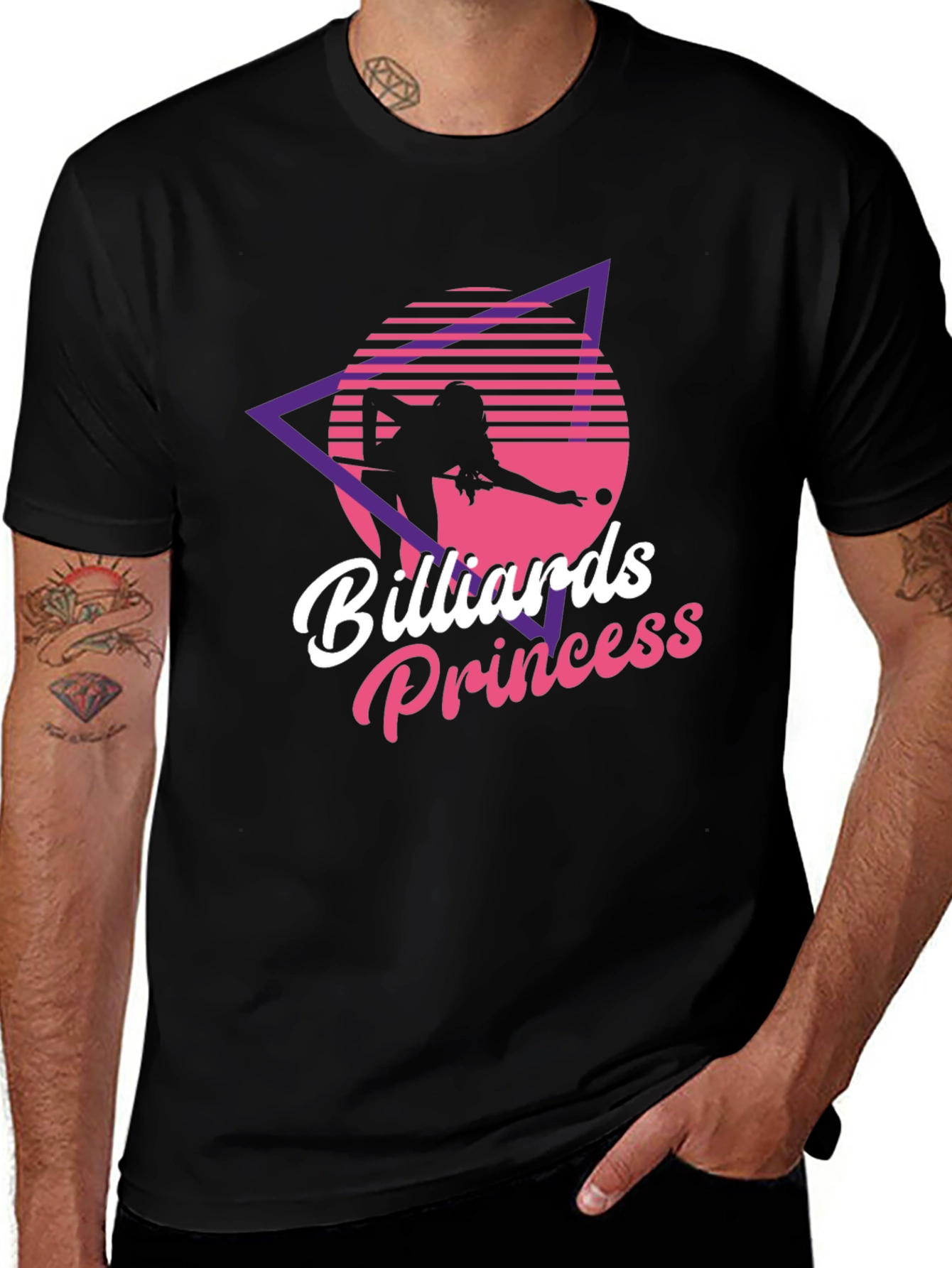 Billiards Princess Black Graphic Tee Shirt