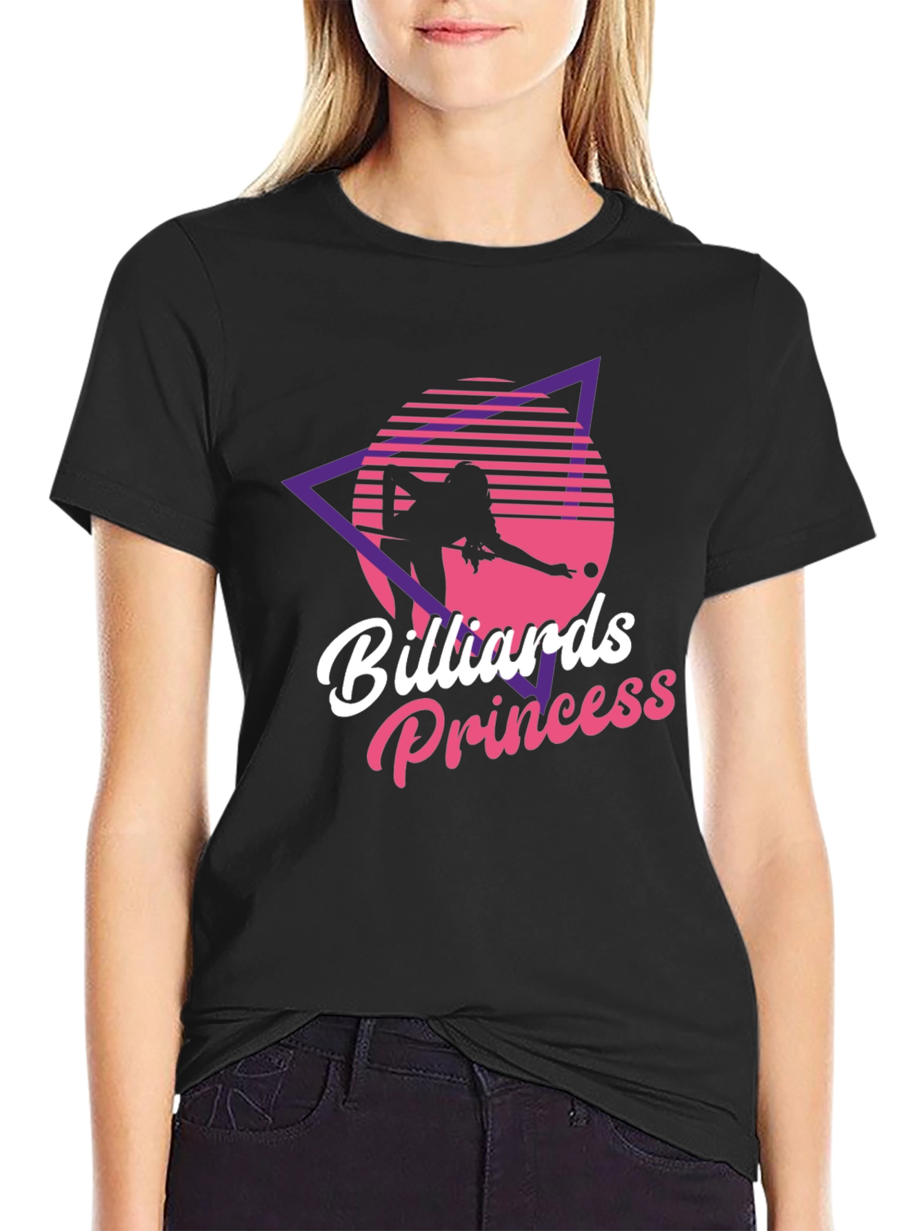 Billiards Princess Black Graphic Tee Shirt