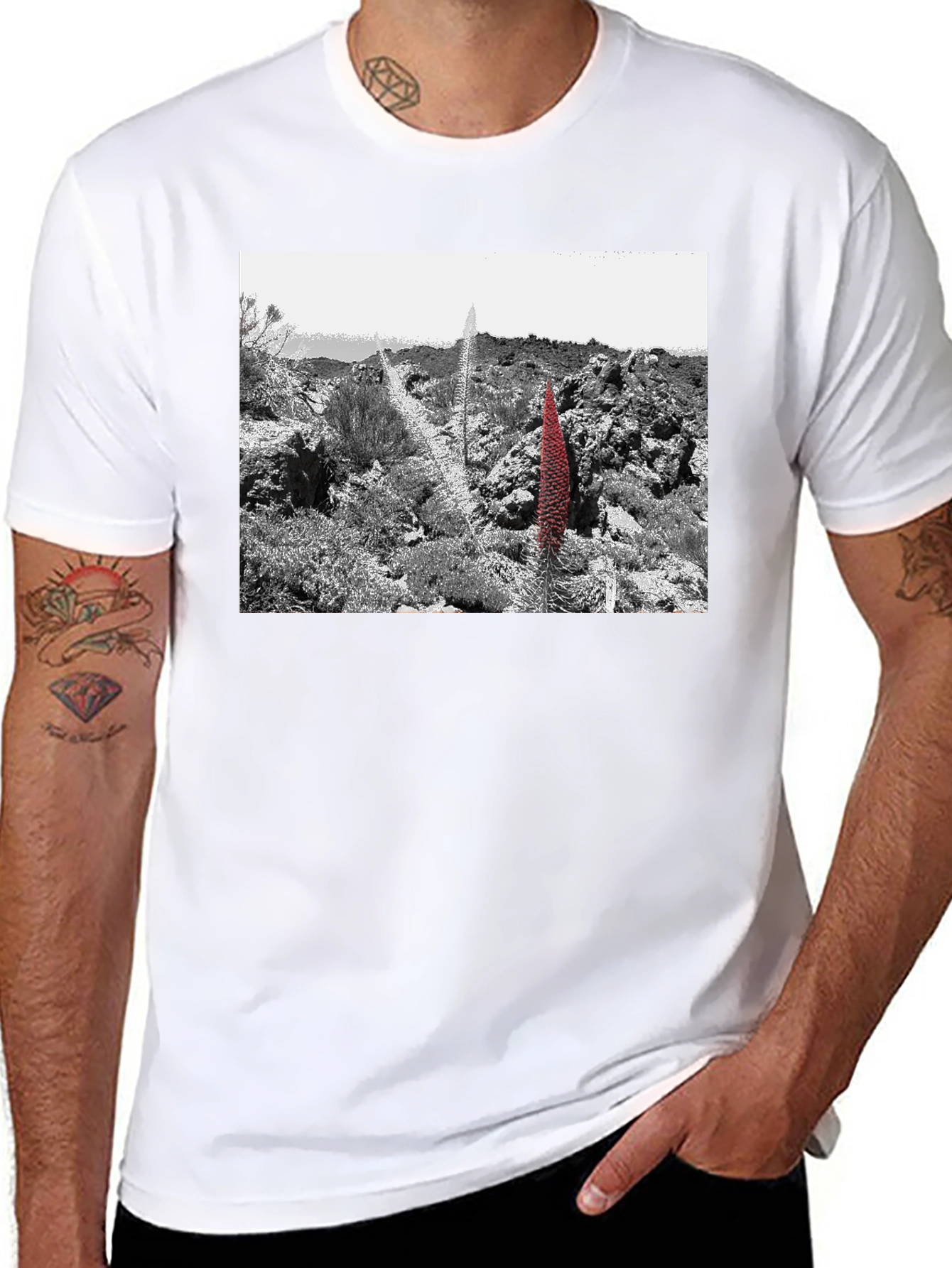 Unique Graphic Tee - Desert Floral Design