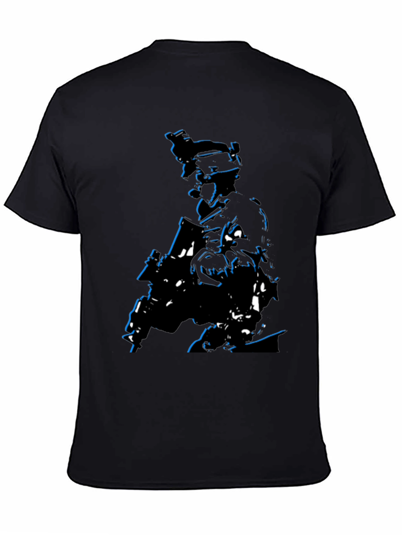 Tactical Soldier Graphic Tee - Black Cotton Blend