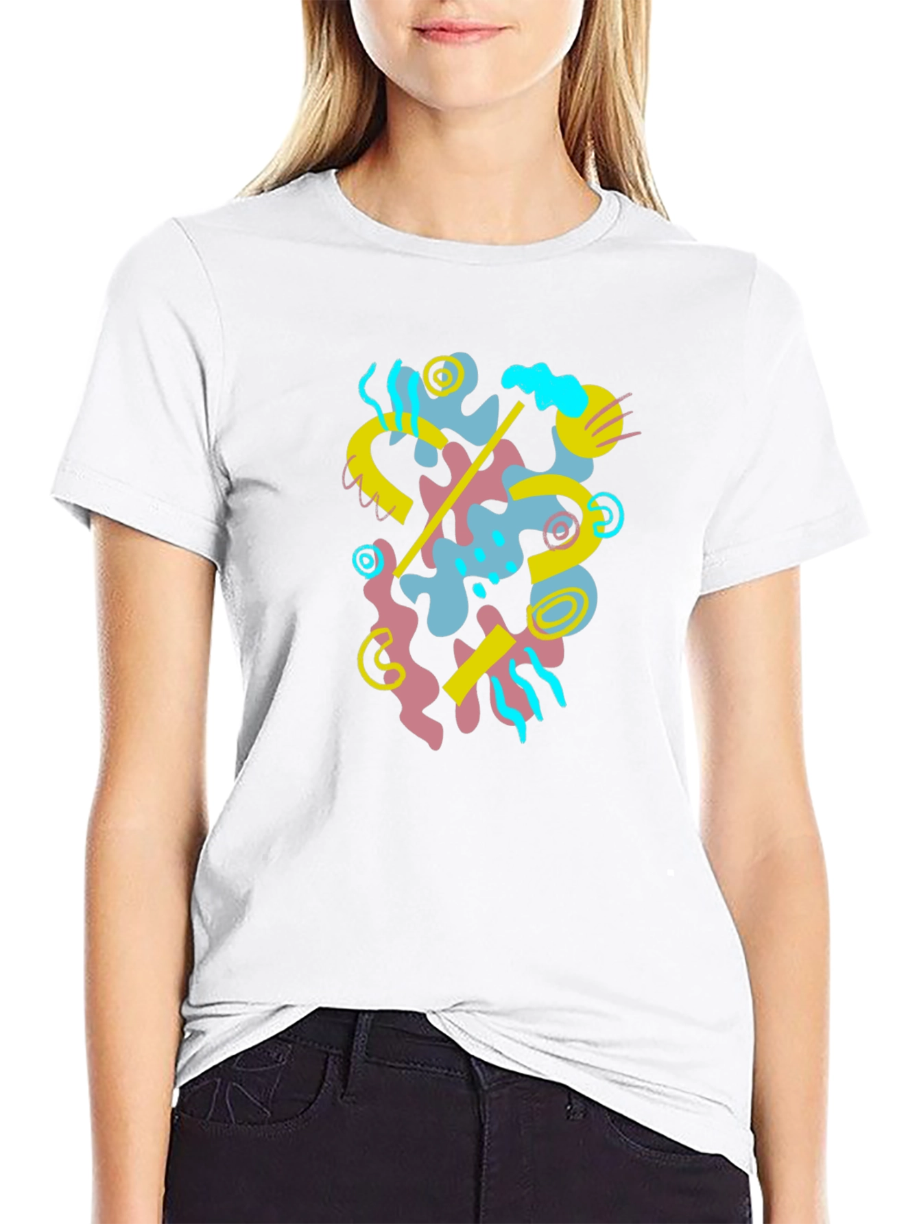 Abstract Graphic Black T-Shirt - Modern Art Tee