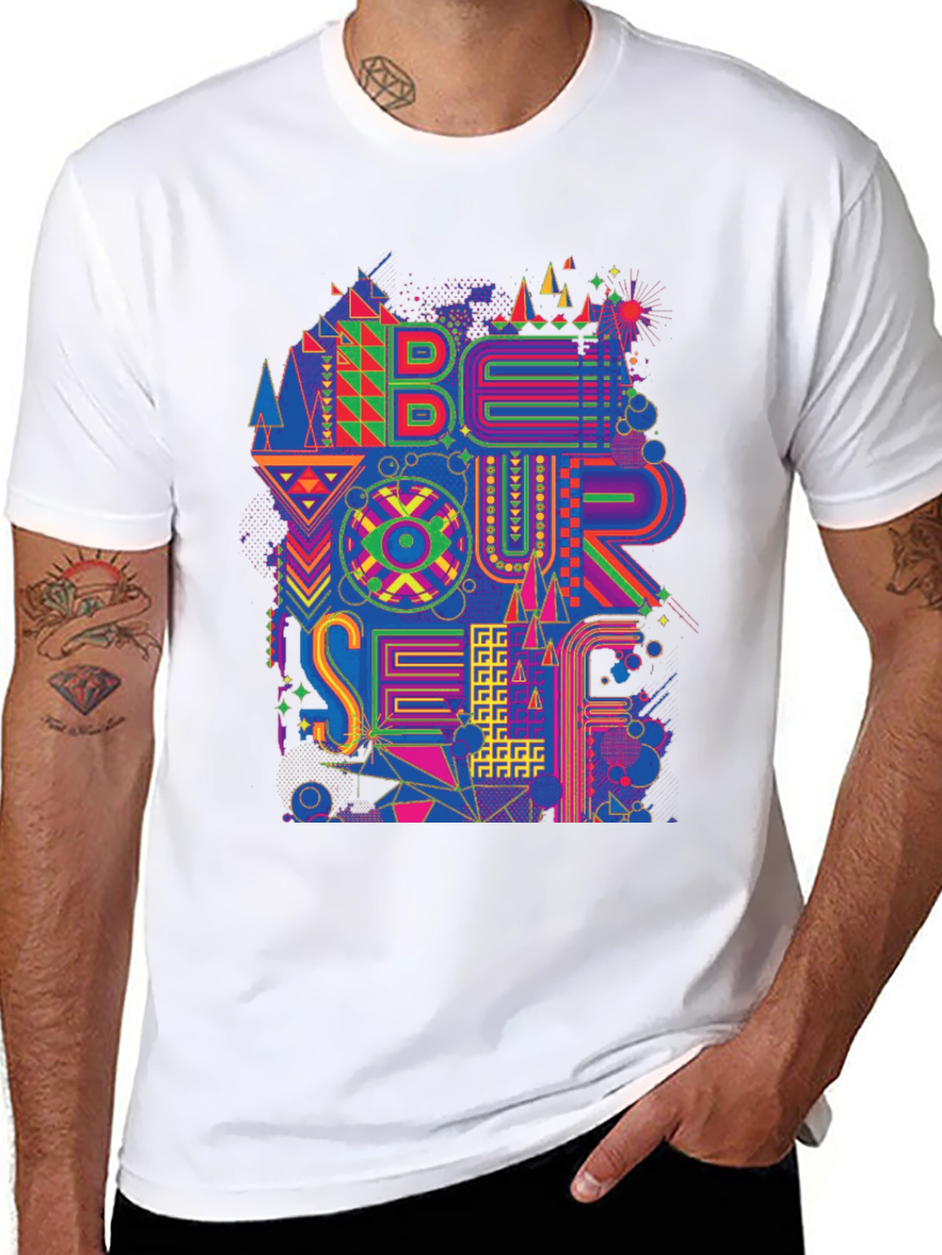 Be Yourself Graphic Print Mens Black T-Shirt