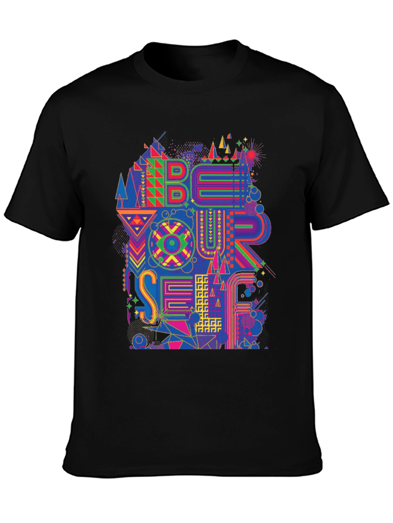 Be Yourself Graphic Print Mens Black T-Shirt
