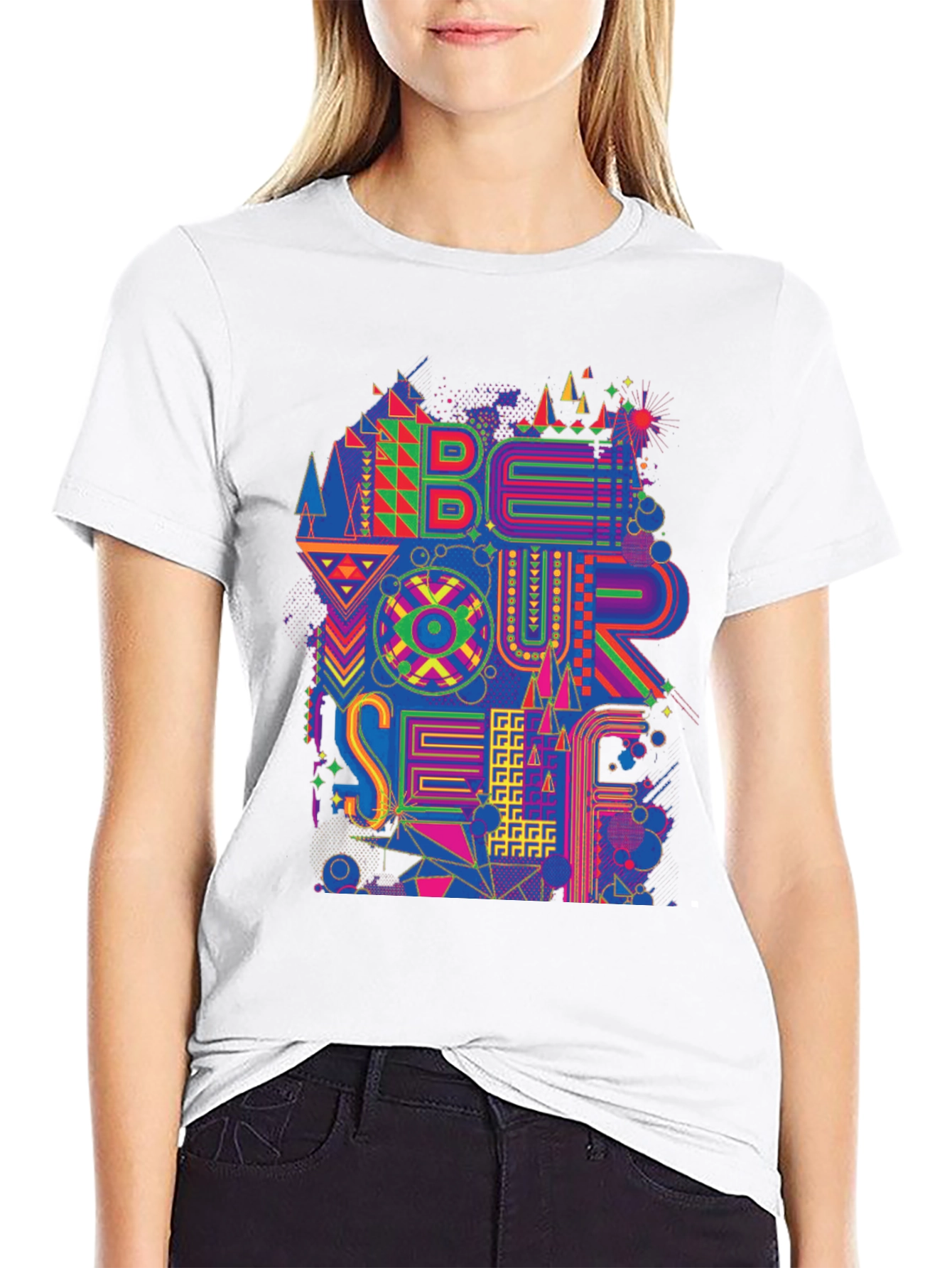 Be Yourself Graphic Print Mens Black T-Shirt