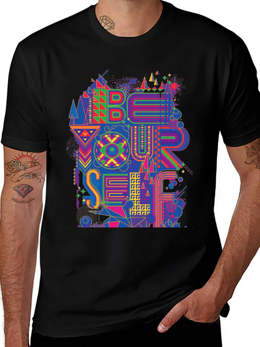 Be Yourself Graphic Print Mens Black T-Shirt